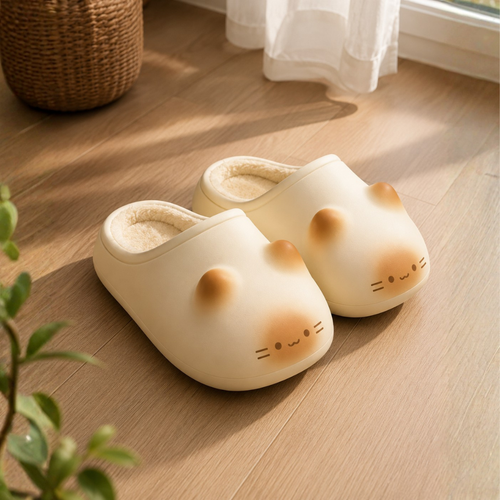 Pantuflas Con Huellas De Gato