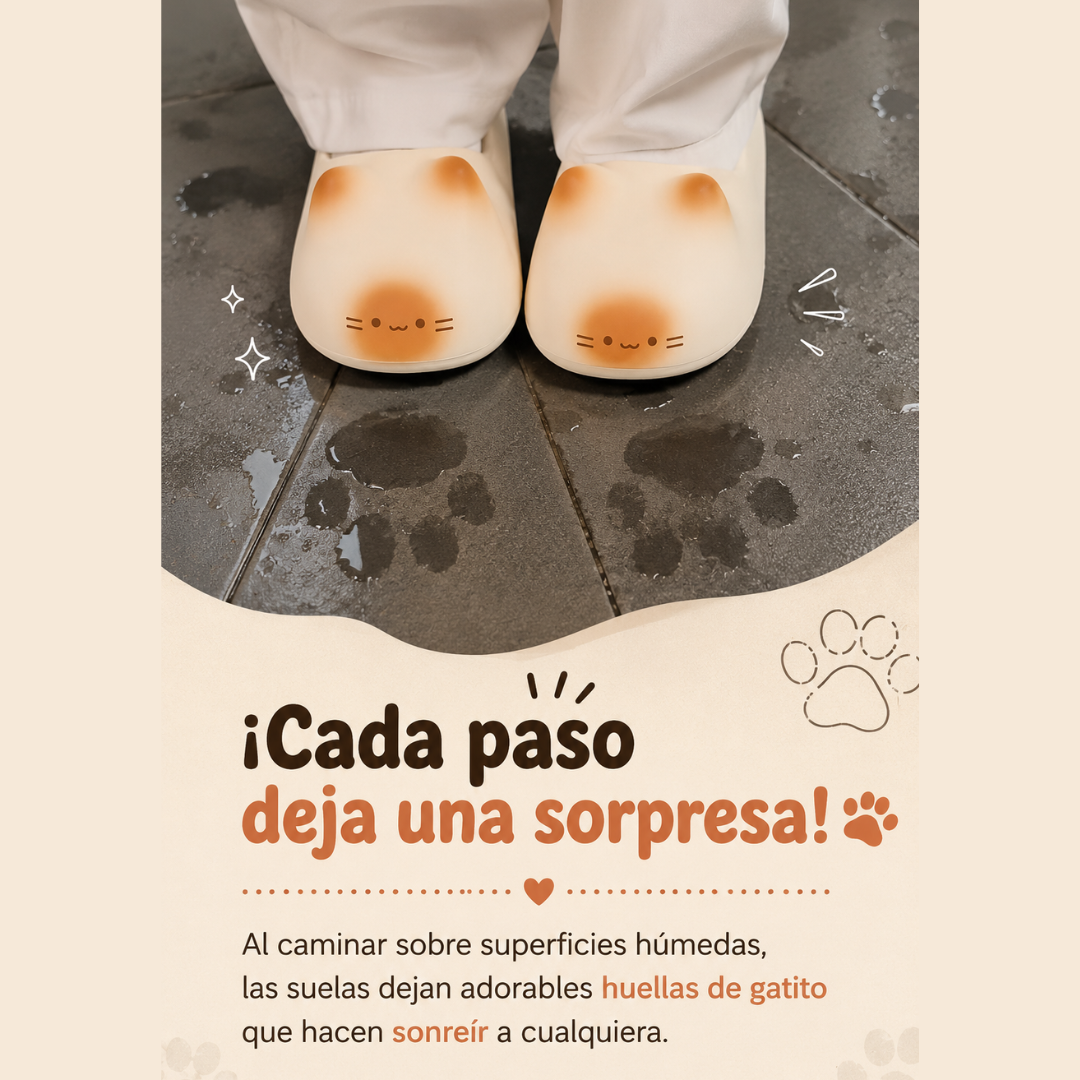 Pantuflas Con Huellas De Gato