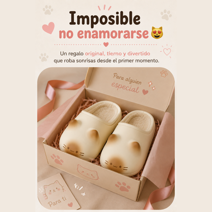 Pantuflas Con Huellas De Gato
