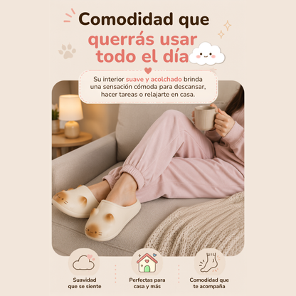 Pantuflas Con Huellas De Gato